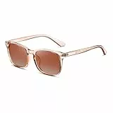 TIANYESY Polarisierte Sonnenbrille Herren Damen Rechteck Designer Schwarz UV-Schutz Damen Sonnenbrille für das Fahren Angeln im Freien (Teerahmen/doppelte Teelinse)