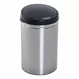 HOMCOM Sensor Mülleimer 30L Automatischer Mülleimer mit Soft-Close-Deckel, Bewegungssensor, Wasserdichter Abfalleimer Müllbehälter Abfallbehälter für Büro, Schlafzimmer, Küchen Schwarz+Silber