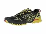 LA SPORTIVA Bushido 3 leichte und atmungsaktive Trailrunningschuhe für Herren mit Mesh Obermaterial und griffiger Frixion Laufsohle | Traillaufschuhe | Black Yellow EU 43.5