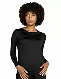 LAPASA Damen Innenfleece Thermo Unterhemd, Thermounterwäsche Oberteil Funktionsunterwäsche, L39 Schwarz, M