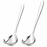 BESTONZON Cabilock 2 St¨¹cke Edelstahl L?ffel Sch?pfl?ffel L?ffel Suppenkellen Servierl?ffel f¨¹r Hotel zu Hause Restaurant K¨¹che (Griff: 17 Cm / 20 Cm, Silber) 4
