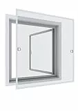 Windhager Insektenschutz Fenster, Spannrahmen Fliegengitter für Fenster Fenstergitter, Fliegenschutz, aus Aluminium, weiß, 04309