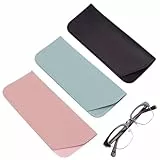 WeddHuis 3 Stück Brillenetui Weich, Sonnenbrillen Etui, Brillentasche, Tragbar, Sonnenbrillen Beutel, Lesebrillenetui für Damen Herren