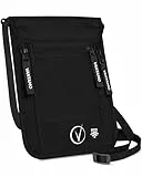 Premium Neck Wallet Travel Pouch and Passport Holder, RFID Protected, Fits Passport with cover. Passport Holder Neck For Men and Women, Onyx