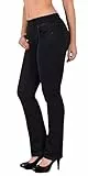 ESRA Damen Jeans Hose Straight Fit Jeanshose mit Gummibund bis große Größen Übergrösse J500