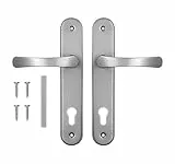 ADGO Türgriff Set für den Türeinsatzkeks 72 Links Rechts Türgarnitur Türdrücker Türklinke Drückergarnitur Aluminium Verzinkter Stahl (Silber)