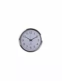 Perel Analoge Wanduhr 50 cm mit DCF-Zeitsynchronisation, extra großes gut lesbares Zifferblatt, silberner Aluminiumrahmen, Wohnzimmer Küche Büro Wartezimmer