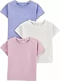 Simple Joys by Carter's Mädchen Short-Sleeve and Tops, Pack of 3 T-Shirt, Lila/Rosé/Weiß, 4-5 Jahre (3er Pack)