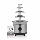 Princess Schokoladenbrunnen XXL – 4 Etagen, Warmhaltefunktion, 190 Watt, 1,1 Liter, PFOA und BPA Frei, 292999, Silber