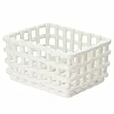 BUTLERS Korb Steingut Creme 20x16cm CRAFT | Rechteckiger Flechtmuster Korb Keramik | ideal für Bad Küche Tisch