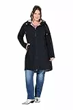 Ulla Popken Damen große Größen Übergrößen Plus Size HYPRAR Softshell-Longjacke, wasserabweisend, Kapuze