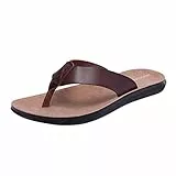 Harssidanzar Zehentrenner Mann für Herren Sommer Zehenstegsandalen Bogenstütze weiches Mikrofaser-Leder-Fußbett Strandschuhe KM215,Satte,Größe 47