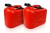 DAHLMANN Benzinkanister 2 Stück 20 Liter Rot mit flexiblem Ausgießer Kraftstoffkanister für Benzin und Diesel Kanister Dieselkanister Reservekanister UN-Zulassung