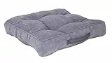 Meerweh Boxkissen Loungekissenx, 45x45x12 cm, Cordstoff, flauschig, grau, 2er Set