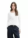 TOM TAILOR Denim Langarmshirt mit U-Boot Ausschnitt, Light Blue, XS