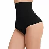INNERSY Shapewear Damen Bauchweg String Schwarz Bauch Weg Unterhosen Figurformende Unterwäsche (S, 1 Schwarz)