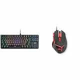 Unbekannt DR1TECH Raven Mechanische TKL Gaming Tastatur Für PC/PS4 mit RGB Hintergrundbeleuchtung & DR1TECH Hunter Professional Gaming Maus Mit Kabel [5 Auswechselbare Gewichte + Triple FIRE]