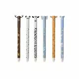 Radierbarer Kugelschreiber Radierbare Stifte mit Tierkopf | 6 Cartoon Radierbarer Gelschreiber, 0,7mm Blau Mine, Kawaii Schreibwaren für Kinder Studenten Schule Büro (6pcs)