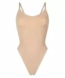 Nahtlos betonender Body mit hohem Beinausschnitt - rugby tan - XL