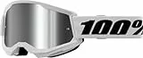 Parts Europe 100% Unisex Erwachsene MX Cross Brille Strata 2 weiss - mirror Lens