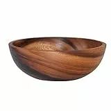 HEMOTON Holz Obstschale 9.45In Natürliche Salatschüssel Für Küche Servieren Snacks Mischen Vielseitige Holzschale 7.50Cm Tiefe