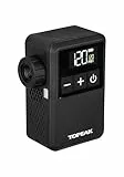Topeak E Booster Digital Mini Elektrische Fahrradpumpe Schwarz, kompakte Akku Luftpumpe mit Digitalanzeige für Rennrad MTB Gravelbike und E Bike