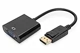 DIGITUS DisplayPort Grafik Adapter, DP zu VGA, QXGA 60Hz, 2048 x 1536 Pixel, Schwarz