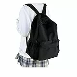 HYC00 Schulrucksack Damen, Causal Travel Schultaschen 14 Zoll Laptop Rucksack für Mädchen Teenager Schultasche Leichter Rucksack Schule Aesthetic Bookbag College Backpack Boys Men Work Daypack,Schwarz