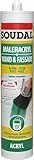 Soudal Maleracryl Wand & Fassade, 300ml, Kartusche, Weiss - Malerdichtstoff für Fugen und Risse zwischen Mauerwerk, Beton, Putz und Fensterbänken, Rolladenkästen und Fußboden im Innenbereich