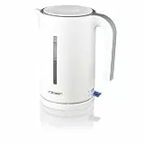Cloer 4111 Wasserkocher 1,7 l mit herausnehmbarem Kalkfilter, beidseitige Wasserstandsanzeige, Überhitzungs- & Trockengehschutz, 360°-Basis, Kunststoffgehäuse, weiß, 2200 Watt