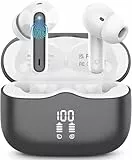 Bluetooth Kopfhörer, Kopfhörer Kabellos Bluetooth 5.3 In Ear Kopfhörer mit 4 ENC Mic, Kabellose Kopfhörer Tiefer Bass 40Std Wireless Earbuds Noise Cancelling, IP7 Wasserdicht, LED-Anzeige, Dunkelgrau