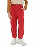 Haloumoning Trainingshose Jungen Regular Fit Kinder Leichte Jogginghose Einfarbig Sporthose Casual Freizeit Hosen mit Elastischem Bund und Taschen, Rot,9-10 Jahre