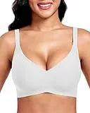 Vinfact Nahtloser BH Damen Ohne Bügel Push up Große Brüste Starker Halt V-Ausschnitt Bügelloser Seamless Bequem T Shirt Schlaf BH (WT,XL)