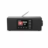Hama Digitalradio (DAB Radio mit großem Display, Küchenradio, DAB+/FM/Bluetooth zum Streamen, Seniorenradio mit einfacher Bedienung, Radiowecker, kleines Stereo-Radio mit gutem Empfang) schwarz