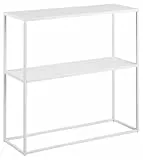 AC Design Furniture Nino Konsolentisch mit Ablage – 79,5 x 80,5 x 26 cm, Weiß, Schmales Metalltisch für den Flur