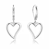 Ohrringe Silber,14K Vergoldet Titan Ohrringe Damen mit Hollow Liebe Form und Anti-Allergie für Frauen und Mädchen Geschenke (Silber B)