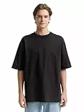 TOM TAILOR Denim Herren Oversize Basic T-Shirt, Black, L