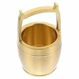 TOYANDONA Messing Deko Eimer Klein Schreibtisch Ornament Chinesischer Stil Glücksbringer für Auto Büro Wohnzimmer Fensterbank Geschenk