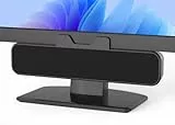 Inwa 10W PC Lautsprecher, USB Monitor Speaker mit Clip-On, HD Stereo Sound, Clip per 0.1-1.1’Monitor, USB A/C für PC, Laptop, Desktop, Plug and Play(Schwarz, Akustikstoff)