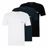 BOSS Herren Classic T-Shirts Kurzarm Shirts Pure Cotton V-Neck 3er Pack, Farbe:Mehrfarbig, Artikel:-984 Navy/White/Black, Größe:XL