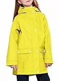 maoo garden Mädchen Regenjacken Kinder wasserdichter Regenmantel leichtes Blumenfutter Frühling Windbreaker gelb 11-12Y