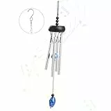 Hianjoo Windspiele für Draußen, Mini Metal Windglockenspiel, 11 Inch 4 Aluminiumle Legierung Röhren Windspiele für Garten Heimdekoration Geschenke - Schwarz