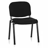 hjh OFFICE 4er Set Besucherstuhl stapelbar XT 600 Konferenzstuhl Stapelstuhl gepolstert, Metallgestell, Stoffbezug Schwarz 704500