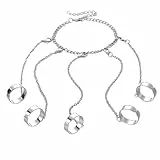 Holibanna Vintage Gothic Finger Einstellbare Ring Set Steampunk Hand Kette Harness Sklavenarmbänder Armreif