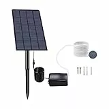 Decdeal Solar-Belüfter, 5 V, 2 W, 0,8 l/min, Solar-Sauerstoffpumpe, steckbar, Aquariumbelüfter, Solar-Teichpumpe, mit Schlauch für Luftsteine, für Garten/Aquarium/Außenbereich