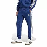 adidas Herren Essential Three Stripes Fleece Pants, Dark Blue/White, M