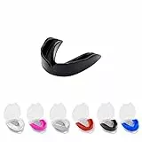 Mundschutz Gum Shield - Professioneller Mundschutz Slim Fit mit Tasche für Kontaktsport, Rugby, Kampfsport, Judo, Karate, Rugby, MMA, Boxen, Hockey, Fußball (Schwarz, Erwachsene(+12))