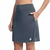 M MOTEEPI Women's Skorts Modest Knee Length Athletic Tennis Skirts Golf Skorts with Pockets Casual High Waist UV Protection Grey M