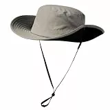 TOP-EX L/XL UPF 50 Herren Safarihut mit breiter Krempe und Sonnenbrillenhalter - UV-Schutz Fischerhut, Wasserdicht & Atmungsaktiv - Faltbarer Sonnenhut für Outdoor, Wandern, Camping, Hellgrau