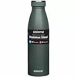 Sistema Hydrate Edelstahl-Wasserflasche | 500 ml, auslaufsichere, wiederverwendbare Flasche | doppelwandige Vakuumisolierung | hält Getränke 12 Stunden kühl & 6 Stunden warm | farblich sortiert [550]